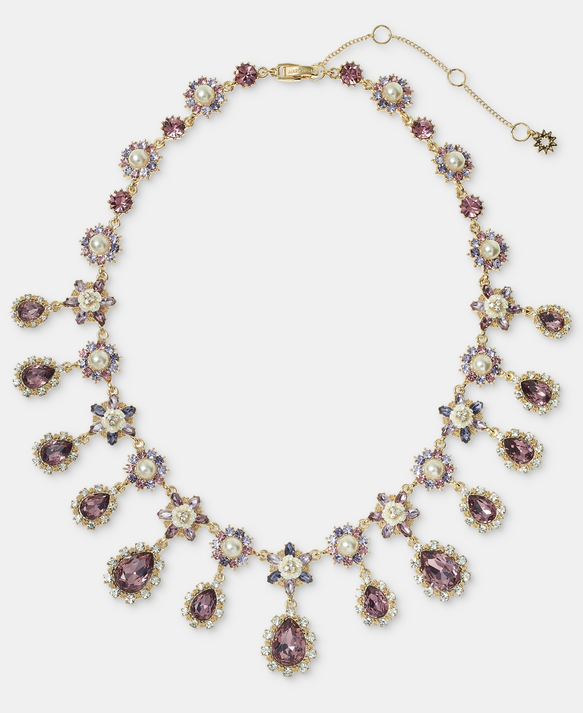 Marchesa Multi-Stone Statement Necklace, 16" + 3" extender