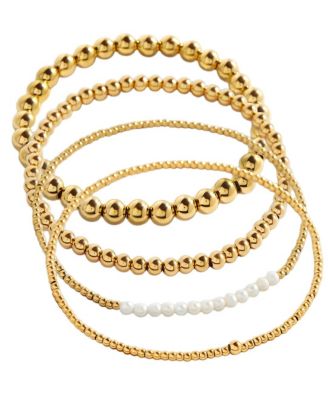 Mint & Lily Everyday Fresh Water Pearl Bracelet Stacking Set - 18k gold plated
