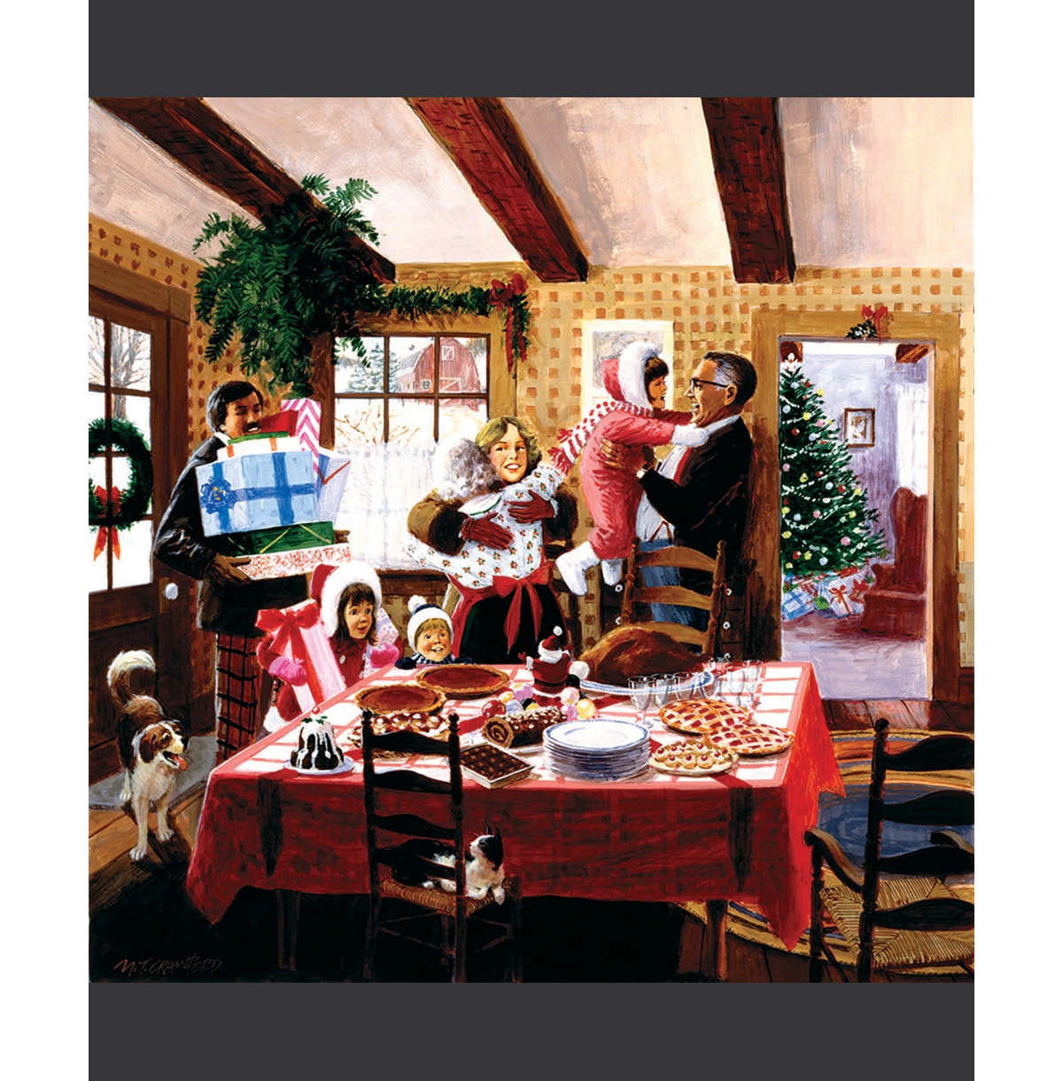 SunsOut Christmas Dinner Guests 500 piece Jigsaw Puzzle for Adults Christmas