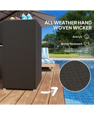 Outdoor Towel Rack for Pool with Drawer and Cabinet