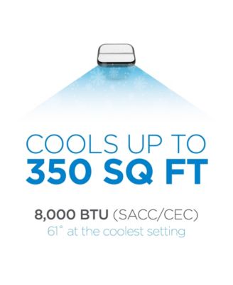 8,000 BTU SACC/CEC (12,000 BTU ASHRAE) Portable Air Conditioner with Remote Control, White