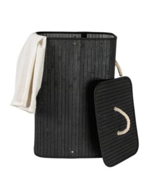 Bamboo Laundry Hamper with Rope Handles, 19-Gallons