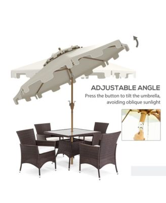 9' Patio Umbrella with Tilt and Crank, Outdoor Umbrella,