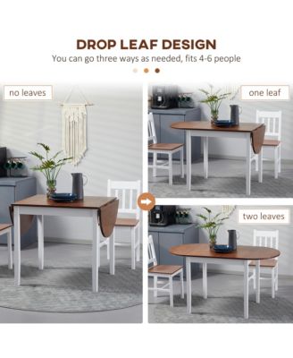 55" Wood Kitchen Table, Drop Leaf Tables for Small Spaces,