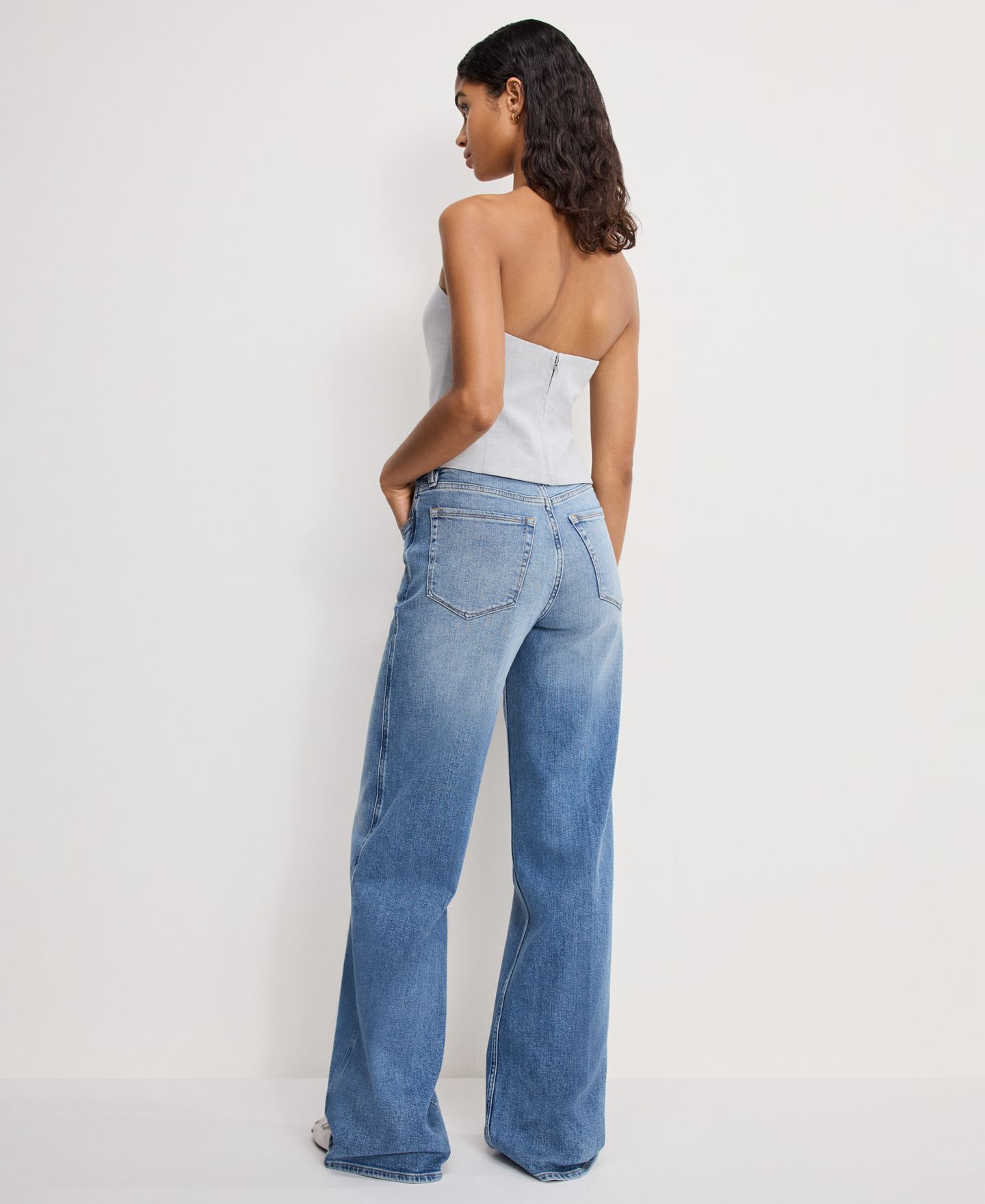 Женские джинсы Good American Skate Wide Leg, цвет: Индиго — фото 3