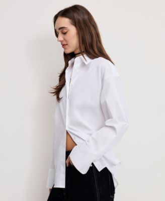 Women's Poplin Oversized Shirt, Regular and Plus
