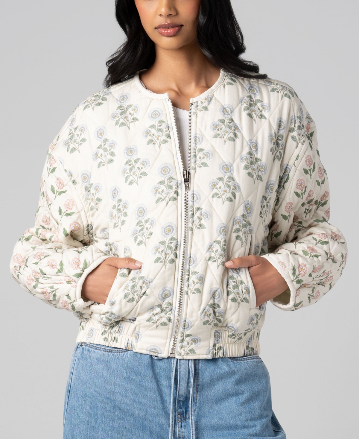 Blank Nyc Women's Printed Quilted Bomber Jacket