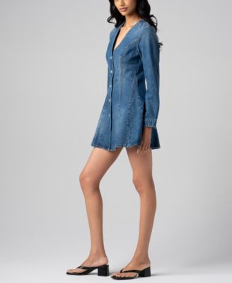 Women's Denim V-Neck Mini Dress