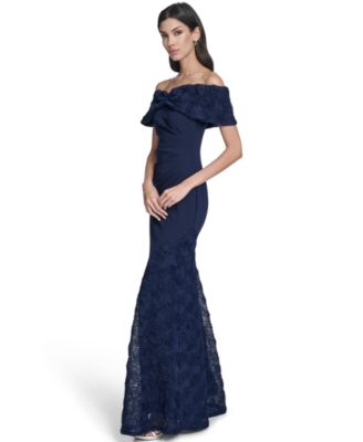 Women's Off-The-Shoulder Side Tuck Gown