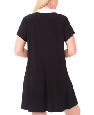 Plus Size Shirt Collared Shift Dress