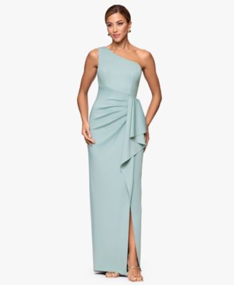 Women's One-Shoulder Side Ruffle Long Dress