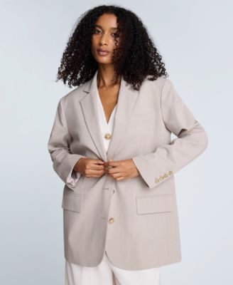 Women's Three Button Plaid Blazer