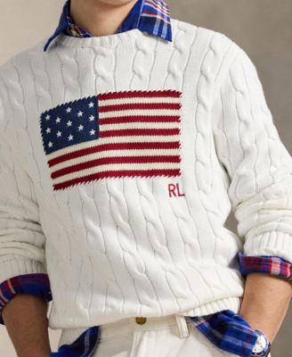 Men's  Cable-Knit Flag Sweater