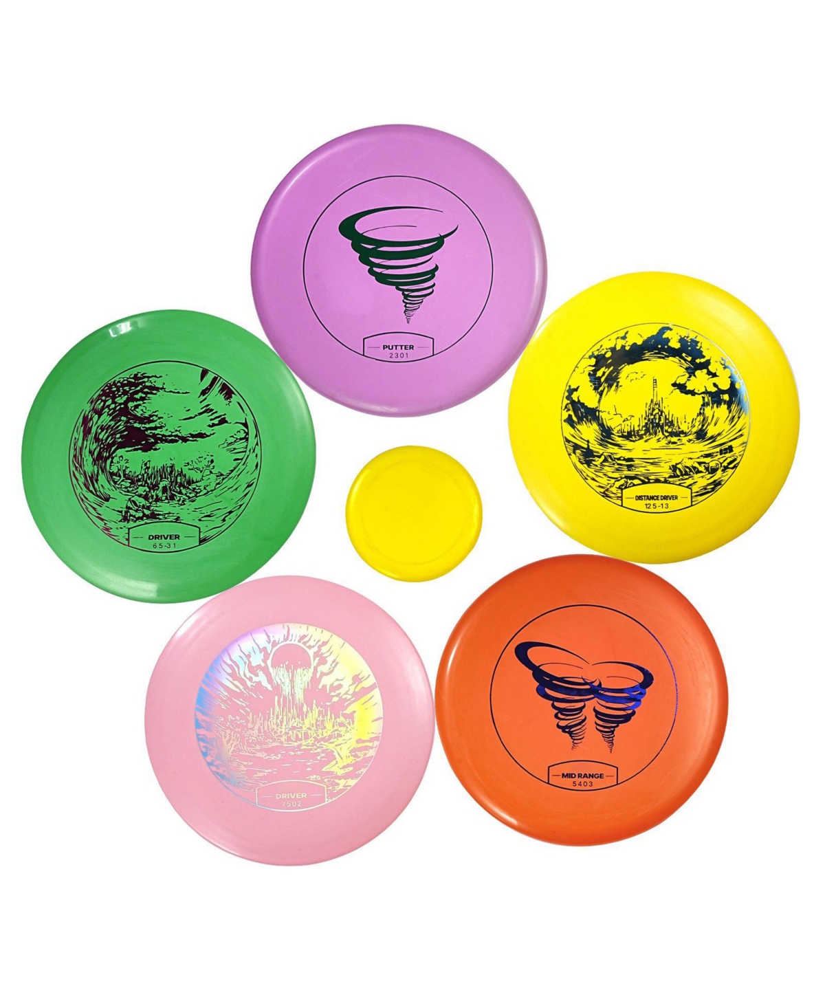 Sugift Disc Golf Set 5-Piece Starter Discs with Marker Putter Mid-Range Driver