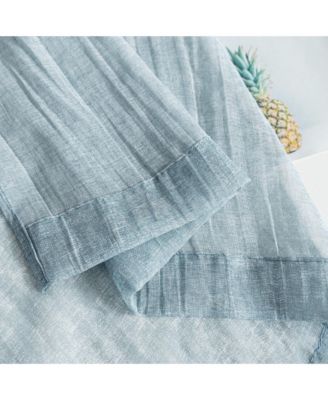 Crinkle Textured Semi-Sheer Rod Pocket Curtains Pair, 52"Wx 84"L