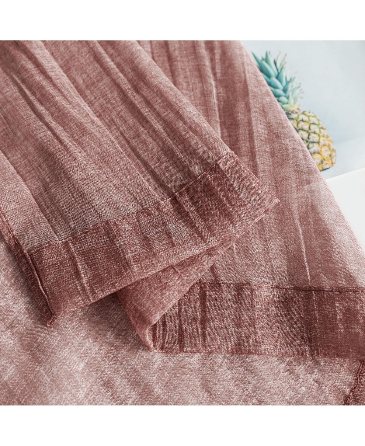 Awesome Home Crinkle Textured Semi-Sheer Rod Pocket Curtains Pair