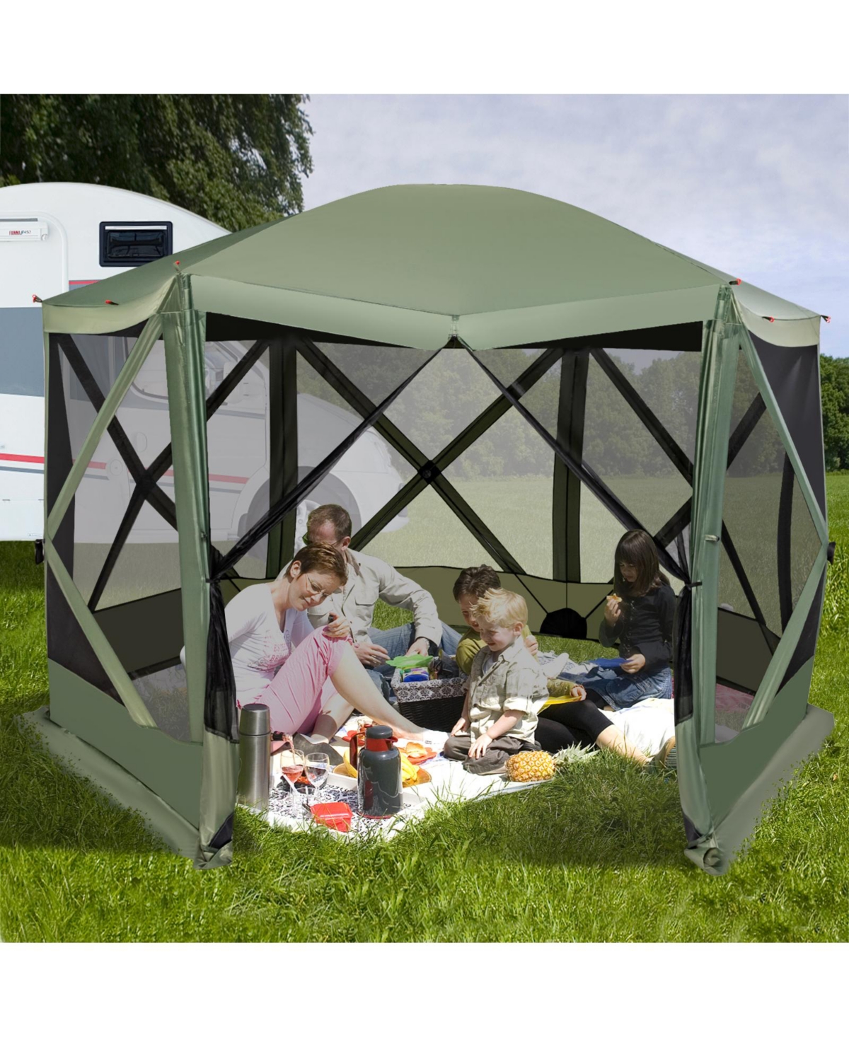 Skonyon 11.5 X 11.5 Ft Pop-up Screen House Tent with Portable Carrying Bag
