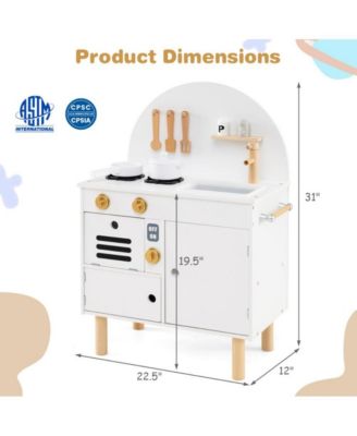 Wooden Kids Play Kitchen with Stove Sink Microwave and Oven