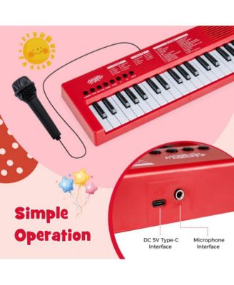 37 Key Kids Piano Keyboard with Rhythms and Microphone