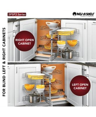 Pullout Corner Cabinet Organizer w/ Soft-close Three-Tier, 5PSP3-15SC-CR