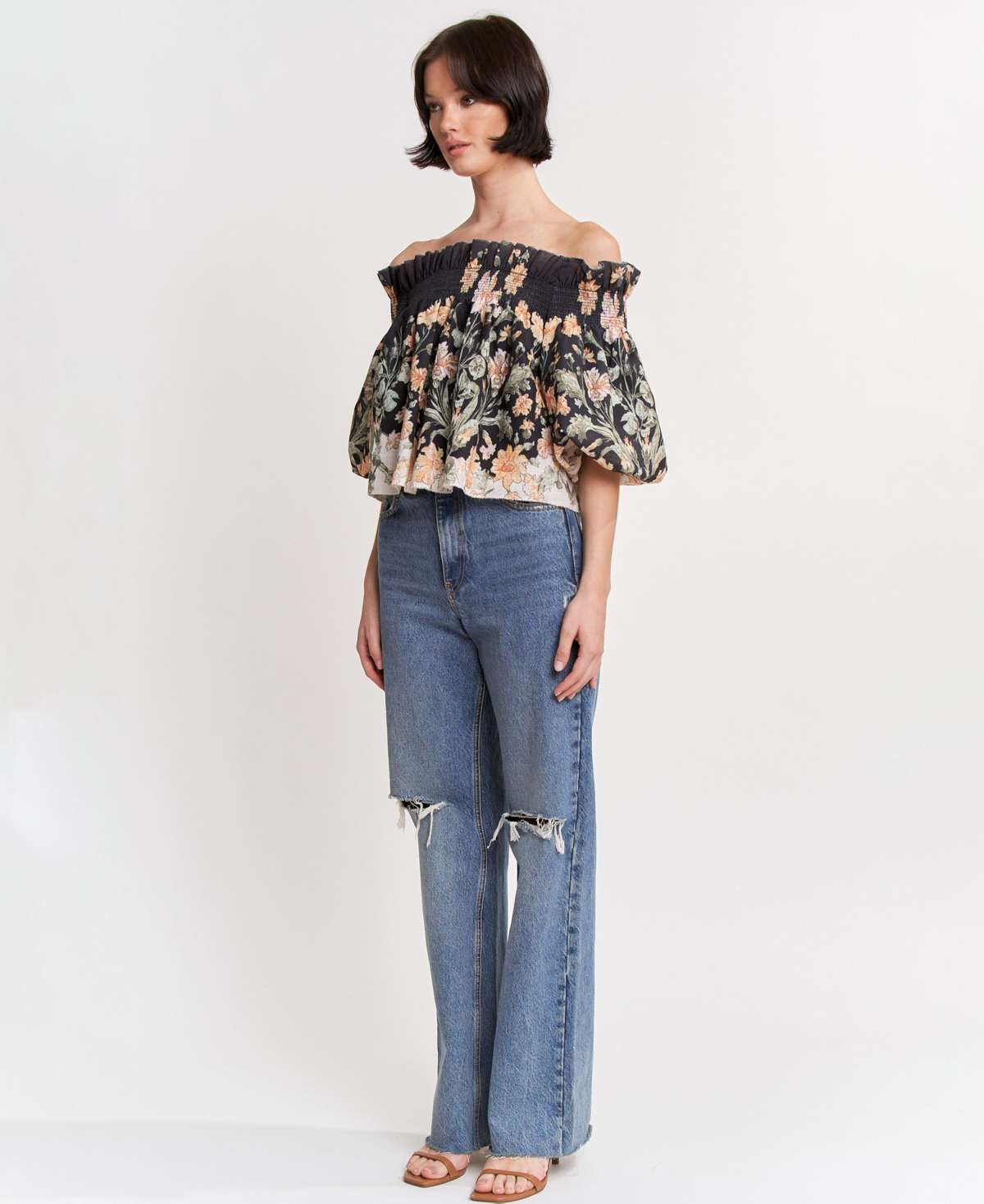 En Saison Women's Iris Off-The-Shoulder Trapeze Top