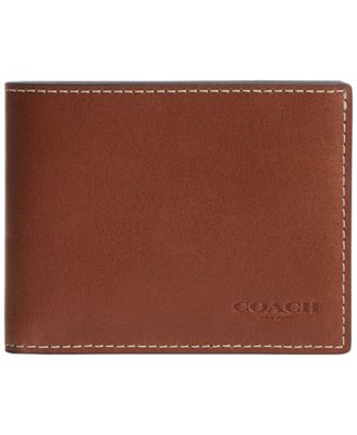 Men's Slim Bi-Fold Natural Full-Grain Leather Wallet