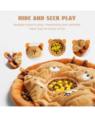 Bear Circus Toy Licking Mat plus Snuffle Mat, Hide and Seek Toy set, 6 in 1 Squeaky Toy Set for Cats & Dogs
