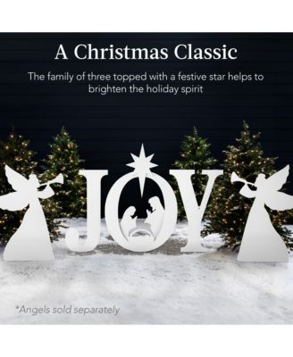 46in Outdoor JOY Christmas Nativity Decoration w/ Weather Resistant PVC, Ground Stakes