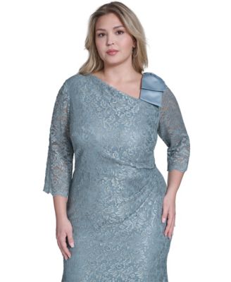Plus Size Side Tuck Sheath Gown