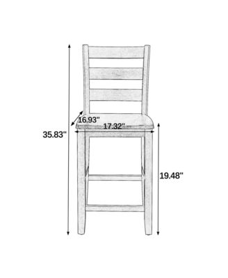 Retro 5-Piece Dining Set with Bar Table and Chairs in Brown