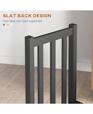 Farmhouse Armless Dining Chairs, Set of 4 with Slat Back,