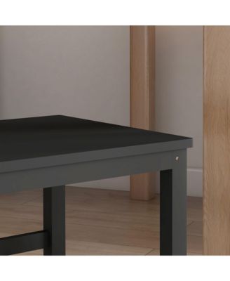 Farmhouse Armless Dining Chairs, Set of 4 with Slat Back,