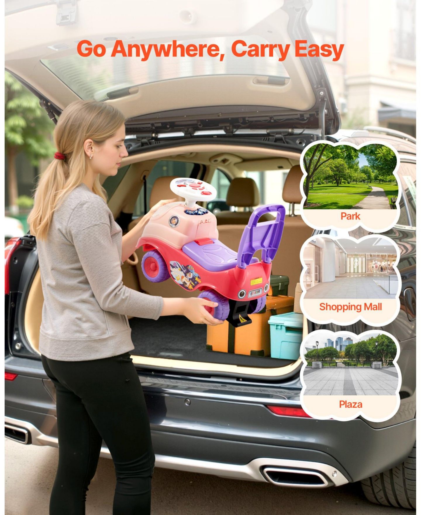 Детская игрушка Mecale Ride On Toddler Foot-to-Floor Push Car, 48.5 lbs Capacity, Ages 19-36 Months, цвет: Розовый — фото 6