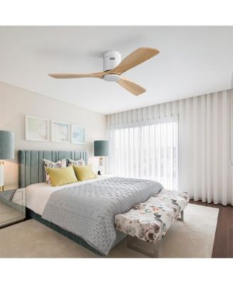 52-inch Modern White 3-Blade Ceiling Fan with Remote Control and Supporting Mobile Device Connection