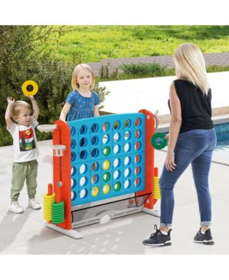 Jumbo 4 to Score Game with Ring Toss and Basketball Hoop