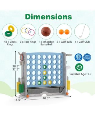 Jumbo 4 to Score Game with Ring Toss and Basketball Hoop