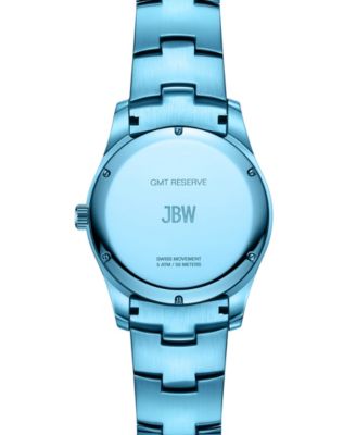 Women's Reserve Jet Crystal Diamond (0.115 ct. t.w.) Swiss Multifunction Blue Stainless Steel Watch, 46mm