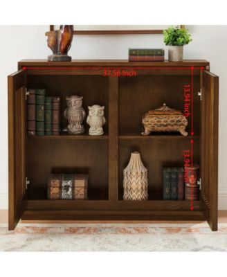 Mid Century Modern Storage Cabinet with 2 Outlet Holes