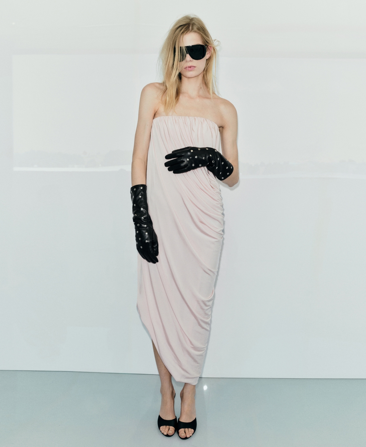 Mango Women's Studded Leather Gloves