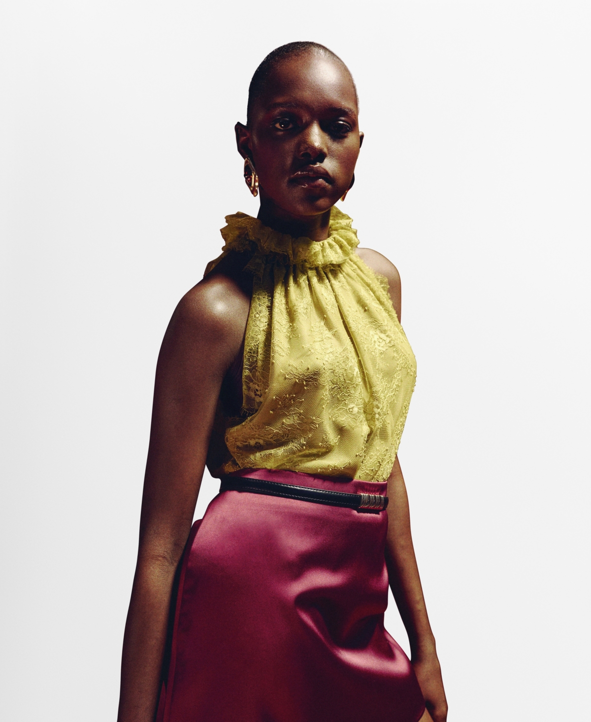 Mango Women's Satin Short Skirt