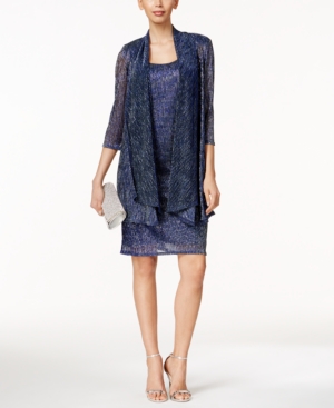 R & M Richards Sleeveless Metallic Dress and Jacket