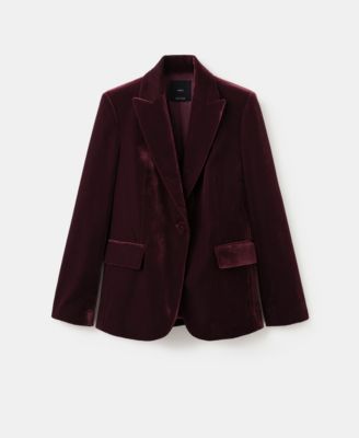 Women's Structured Velvet Blazer