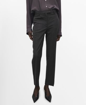 MANGO - Women's Slim Cropped Pinstripe Pants
