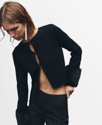 Women's Faux-Fur Cuffs Cardigan
