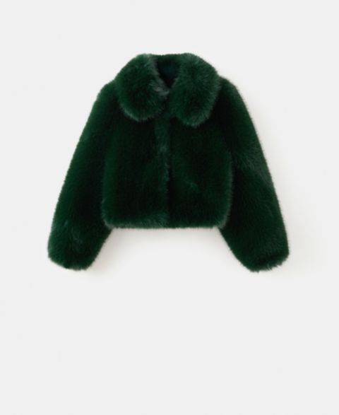 Женские куртки MANGO Women's Faux-Fur Cropped Jacket