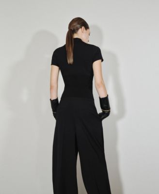 Women's Cut-Out Perkins-Neck Sweater