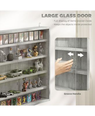 5-Tier Display Cabinet Glass Cabinet with 4 Adjustable Shelves,