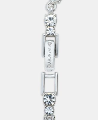 Silver Tone Crystal Drama Open Flex Bracelet