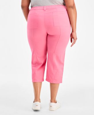 Plus Size Seam Utility Capri Pants