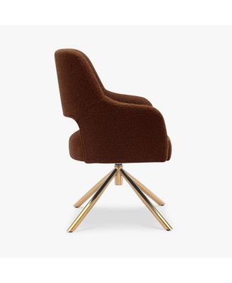 Mid-Century Modern Large Boucle Swivel Accent Arm Chair